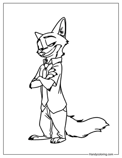 Nick Coloring Page Zootopia 2