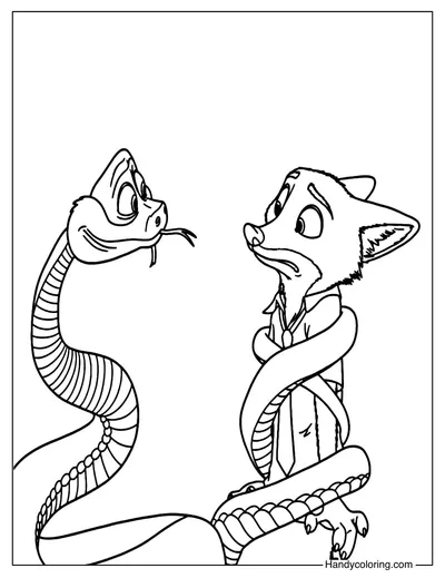 Nick with Gary Coloring Page