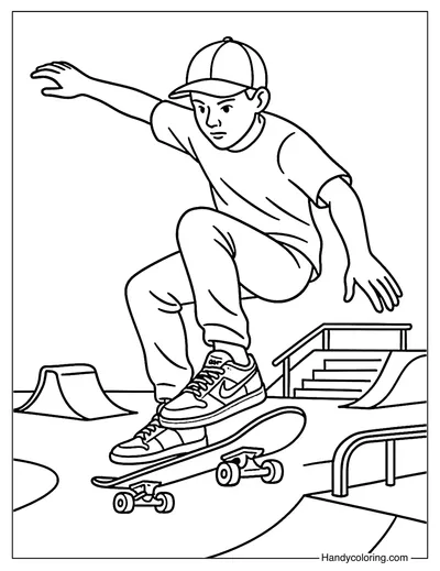 Nike Skateboarding Fun Coloring Page