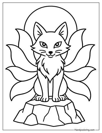 Nine Tailed Fox Coloring Page