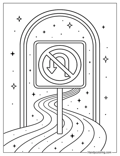 No U-turn Galaxy Gate Coloring Page