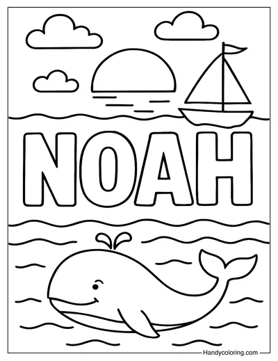 Noah Name Coloring Page