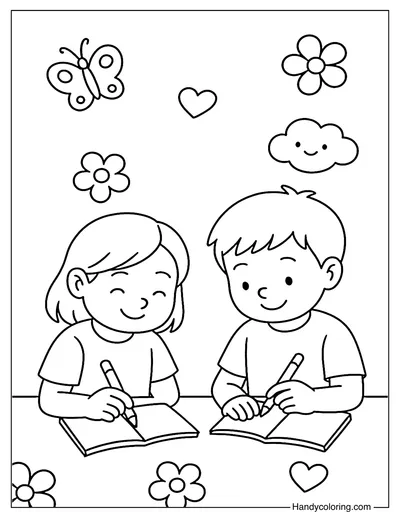 Notebook Doodles Together Coloring Page