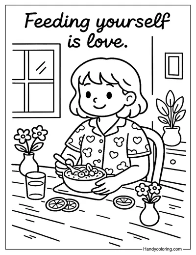 Nourish Your Body Coloring Page
