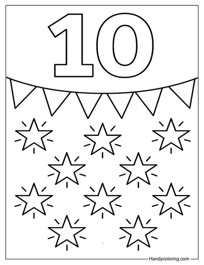 Number 10 Coloring Page