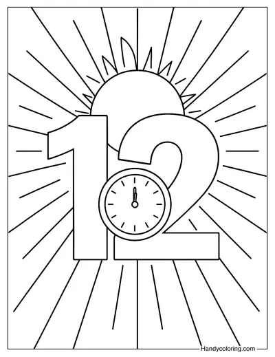 Number 12 Coloring Page