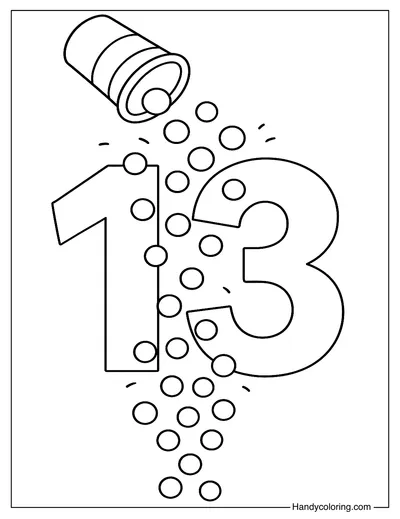 Number 13 Coloring Page