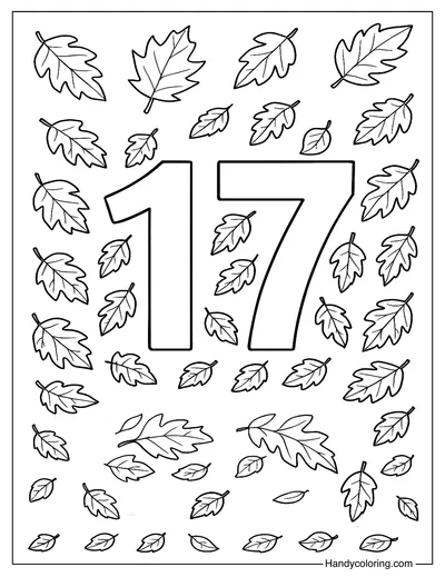 Number 17 Coloring Page