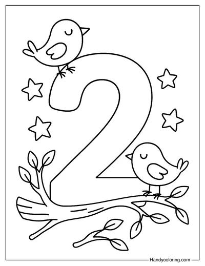 Number 2 Coloring Page