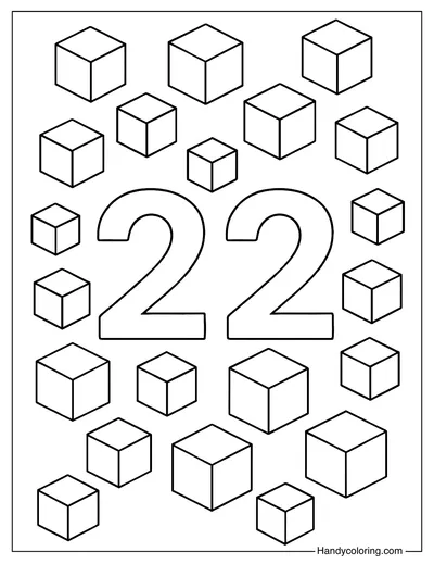 Number 22 Coloring Page