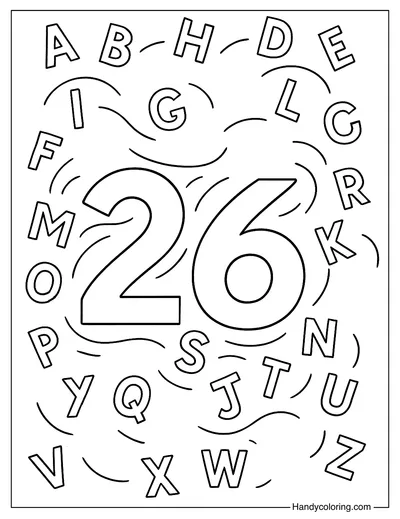 Number 26 Coloring Page