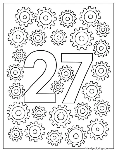 Number 27 Coloring Page