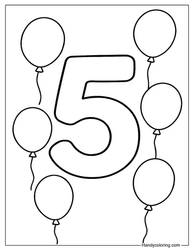 Number 5 Coloring Page