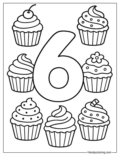 Number 6 Coloring Page