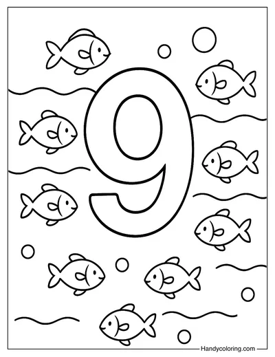 Number 9 Coloring Page