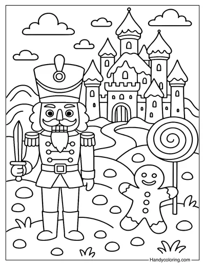 Nutcracker and Candy Kingdom Coloring Page