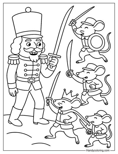 Nutcracker Battle Scene Coloring Page