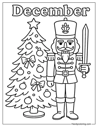 Nutcracker December Coloring Page
