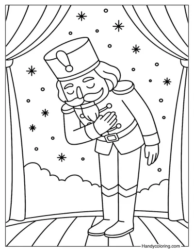 Nutcracker on Stage Coloring Page