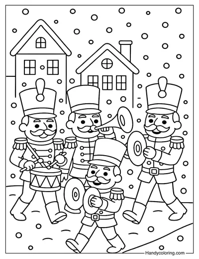 Nutcracker Parade Coloring Page