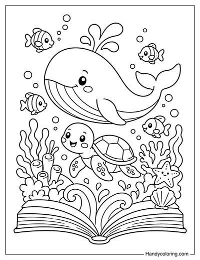 Ocean Adventure from an Open Book