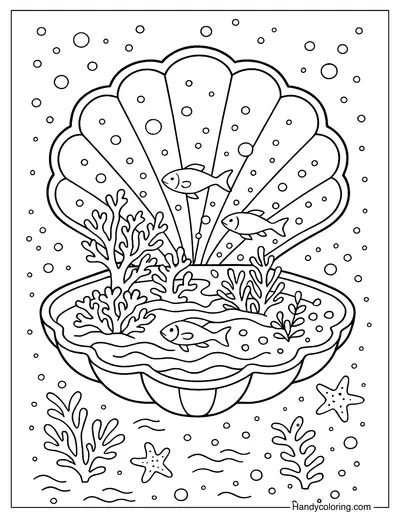 Ocean Pearl Powder Compact Coloring Page