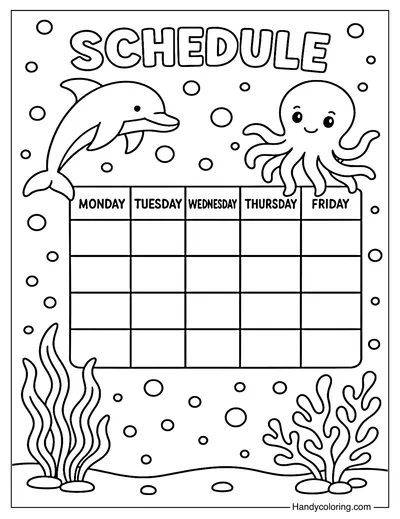 Ocean Time Coloring Page