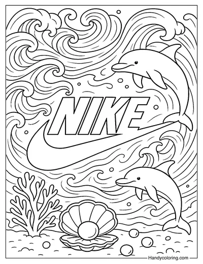 Ocean Wave Nike Coloring Page