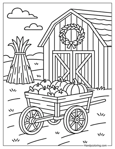 October Harvest Festival Coloring Page