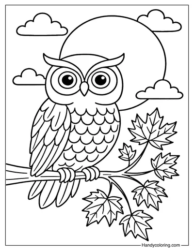 October Owl Coloring Page