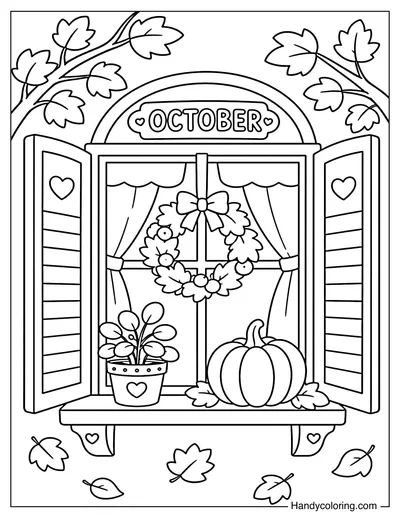 October Window Decoration