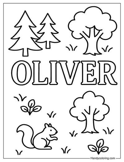 Oliver Name Coloring Page