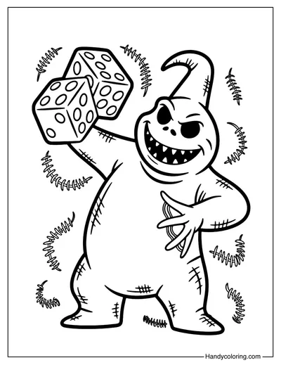 Oogie Boogie and Dice Coloring Page