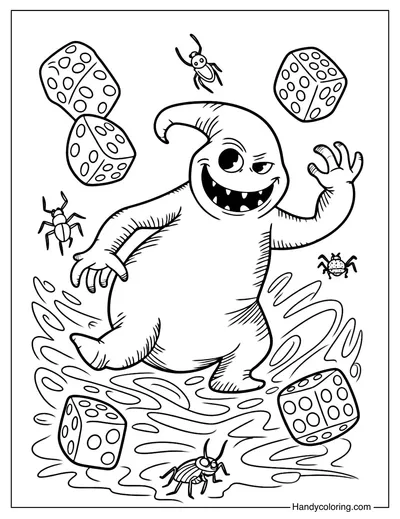 Oogie Boogie Dancing Coloring Page