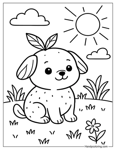 Orange Puppy Coloring Page