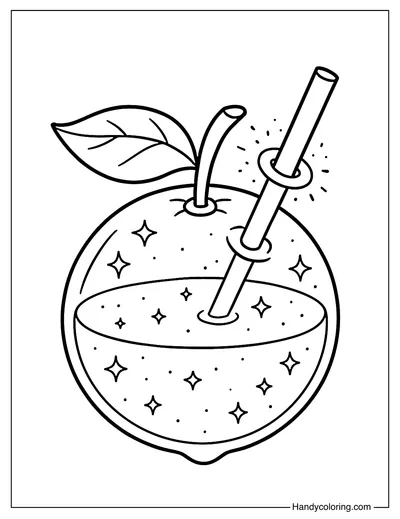 Orange Sparkle Juice Coloring Page