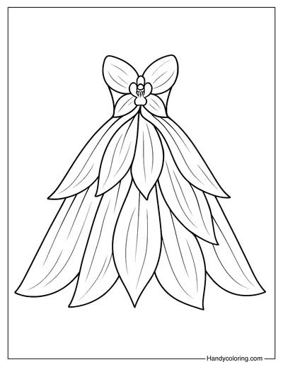 Orchid Majesty Gown Coloring Page