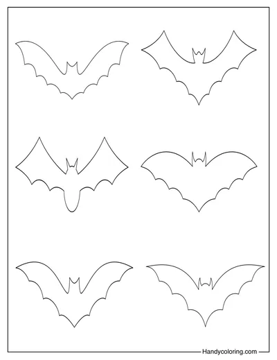 Outline Bat Coloring For Kids