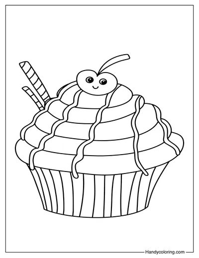 Outline Of Cupcake To Color