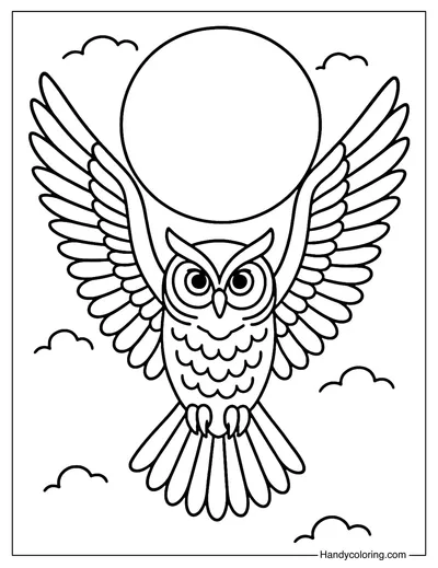 Owl Guardian Coloring Page