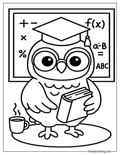 Owl Professor Coloring Page