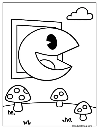 Pac-Man Peekaboo Coloring Page