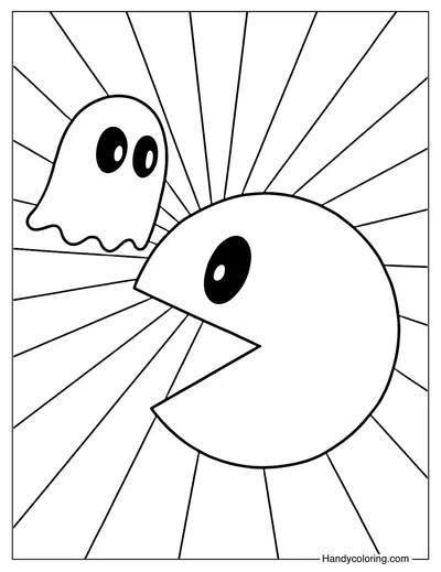Pac Man Shadow Run Coloring Page