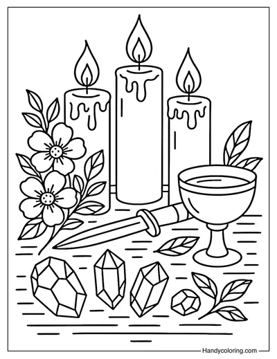 Pagan Altar Coloring Page