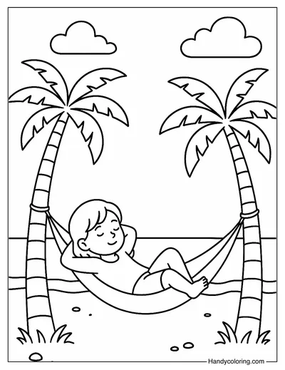Palm Tree Paradise Coloring Page