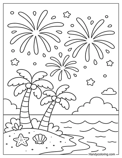 Palm Trees and Fireworks