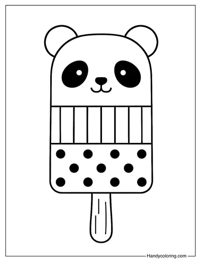 Panda Popsicle Coloring Page