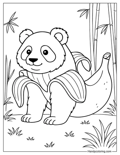 Pandaccini Bananini Coloring Page