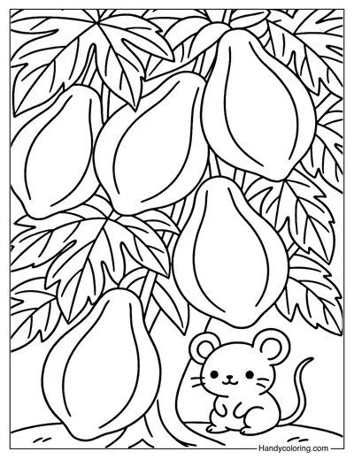 Papaya Quiet Coloring Page