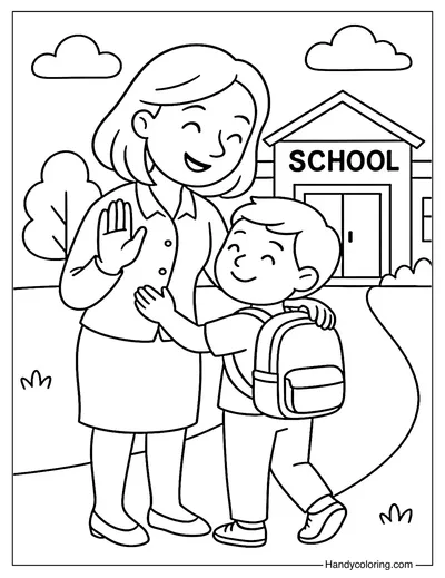 Parent Send-off Coloring Page